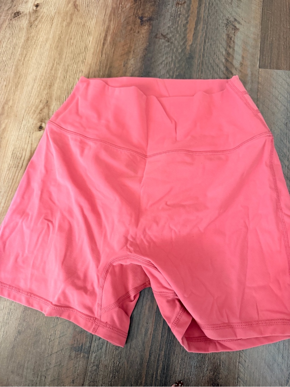 BuffBunny Coral Pink High-Waist Bike Shorts